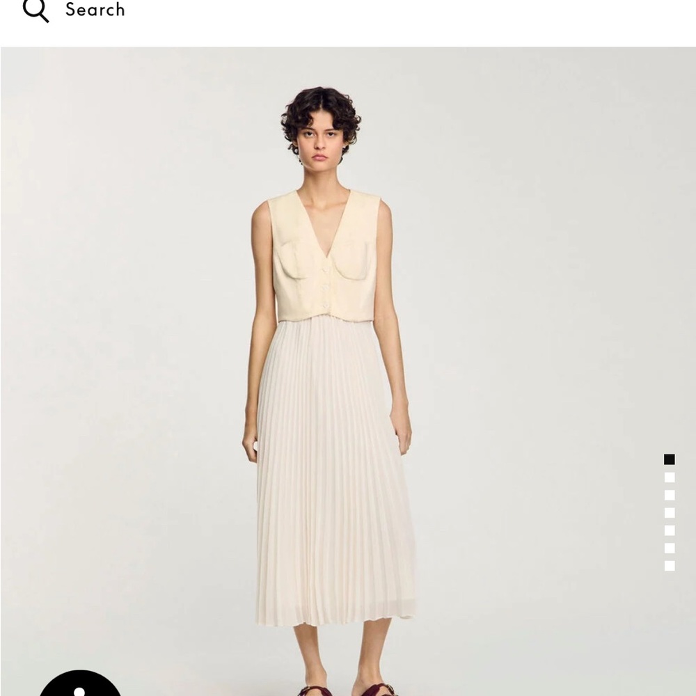 Sandro Ecru Midi Dress